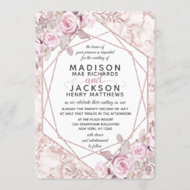 Invitaciones de matrimonio de marco geométrico de