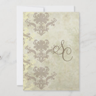 Invitaciones de matrimonio de mármol/Damasco de ép
