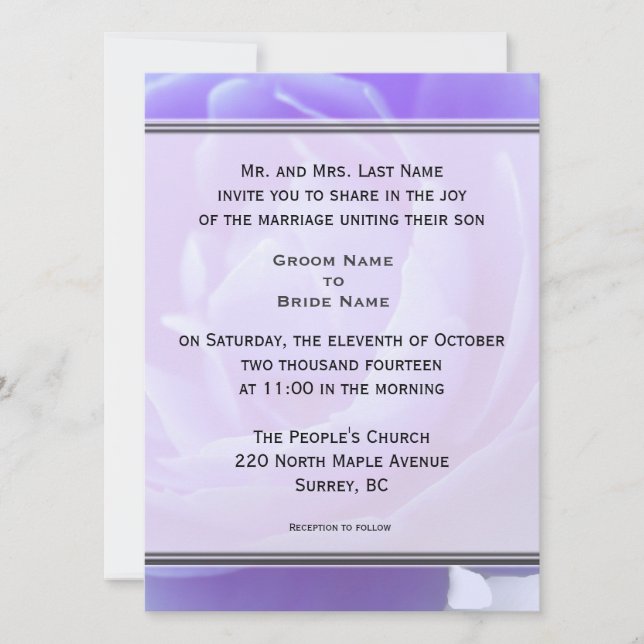 Invitaciones de matrimonio de padres de Groom (Anverso)