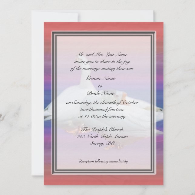 Invitaciones de matrimonio de padres de Groom (Anverso)
