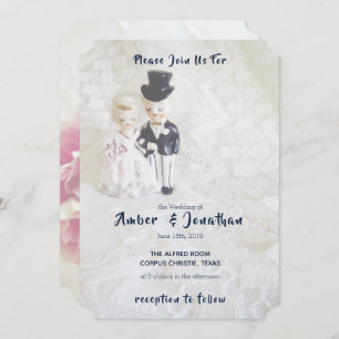 Invitaciones de matrimonio de pareja de palo de en