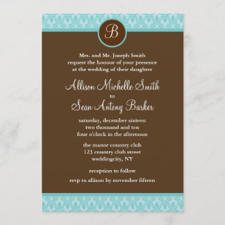 Invitaciones de matrimonio de patrones de Damasco