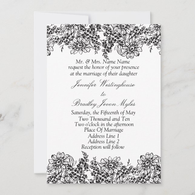 Invitaciones de matrimonio de plantillas (Anverso)
