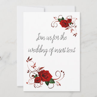 INVITACIONES DE MATRIMONIO DE Rosas Rojas