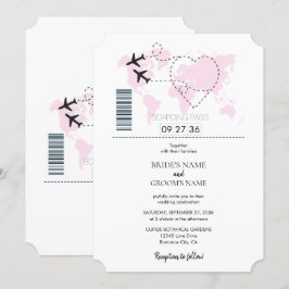 Invitaciones de matrimonio de tarjetas de embarque