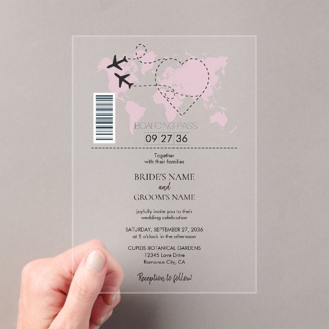 Invitaciones de matrimonio de tarjetas de embarque (Insitu (portátil))