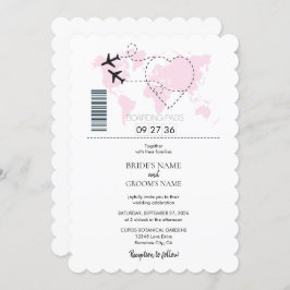 Invitaciones de matrimonio de tarjetas de embarque