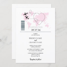 Invitaciones de matrimonio de tarjetas de embarque