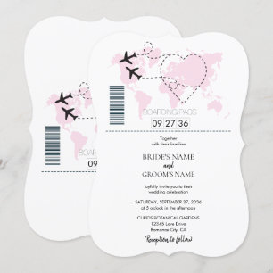 Invitaciones de matrimonio de tarjetas de embarque