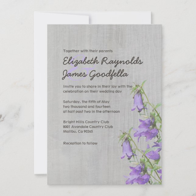 Invitaciones de matrimonio de trachelio vintage (Anverso)