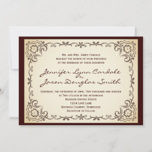 Invitaciones de matrimonio de tramas de desplazami