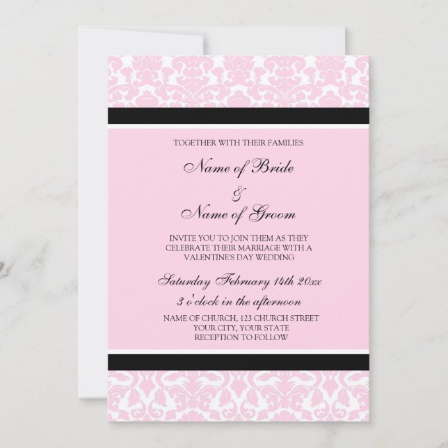 Invitaciones de matrimonio El día de San Valentín  (Anverso)