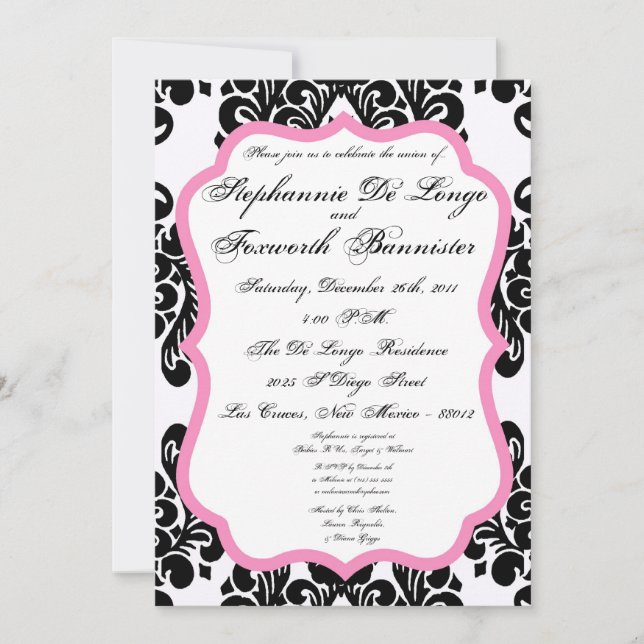 Invitaciones de matrimonio elegantes para la encaj (Anverso)