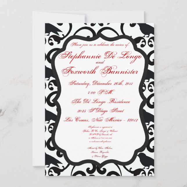 Invitaciones de matrimonio elegantes para la encaj (Anverso)
