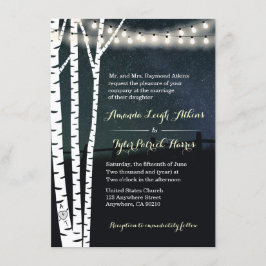 Invitaciones de matrimonio en árbol de aves de las