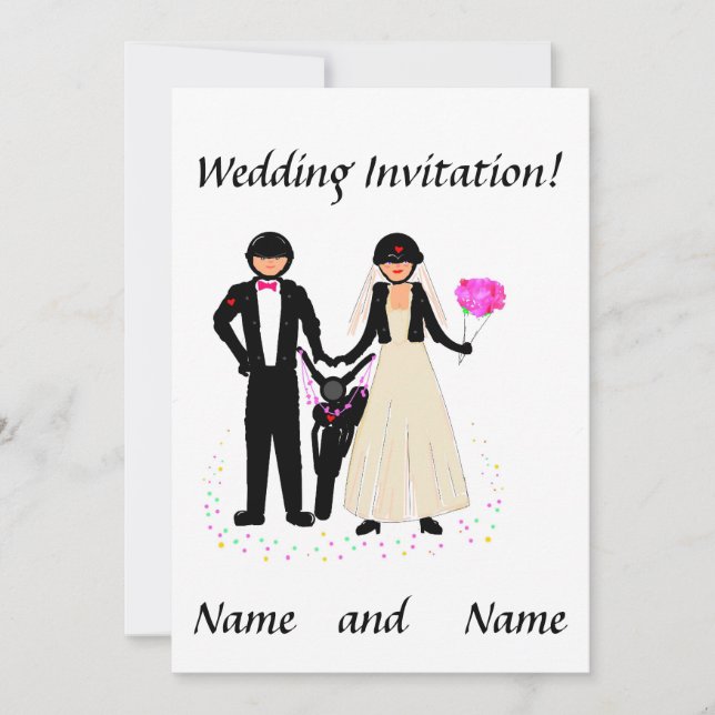 Invitaciones de matrimonio en bicicleta (Anverso)