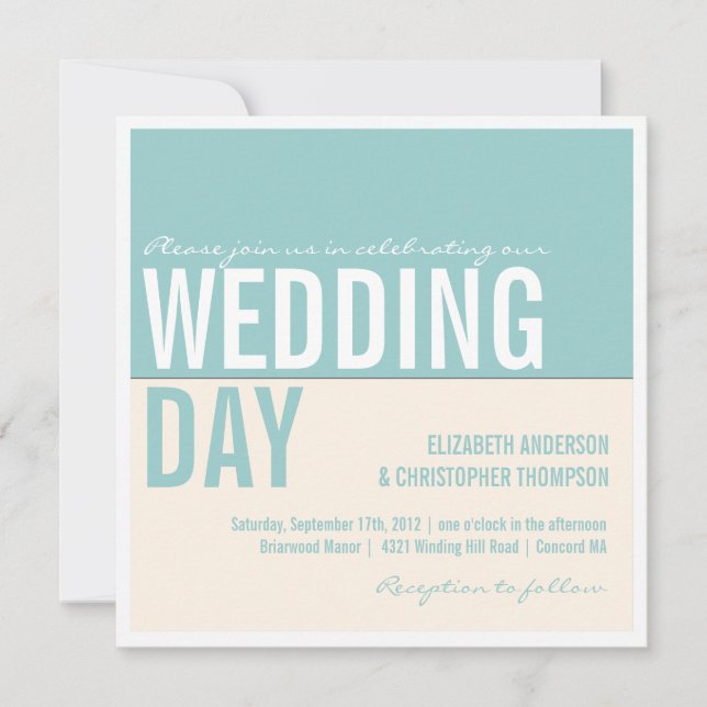 Invitaciones de matrimonio en bloque gráfico moder (Anverso)