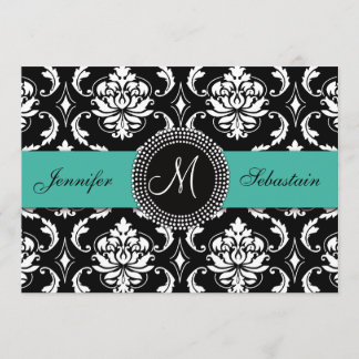 Invitaciones de matrimonio en monograma Damasco Tu