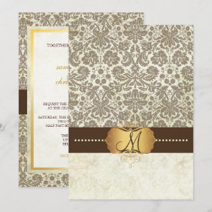 Invitaciones de matrimonio en monograma de encaje 