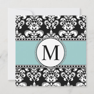 Invitaciones de matrimonio en monograma negro Dama