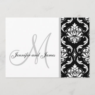 Invitaciones de matrimonio en monograma negro de D