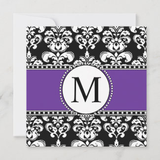 Invitaciones de matrimonio en monograma negro en m