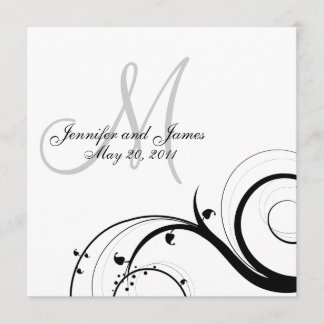 Invitaciones de matrimonio en monograma Swirl de l