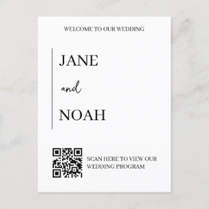 Invitaciones de matrimonio estético mínimo con cód