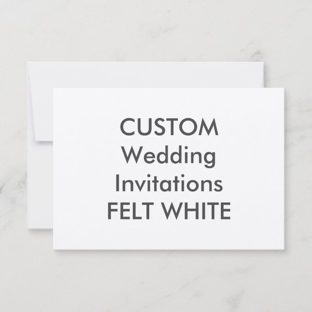 Invitaciones de matrimonio FELT WHITE de 5" x 3,5" (Anverso)