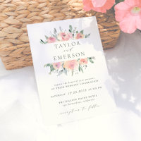 Invitaciones de matrimonio floral de color de agua