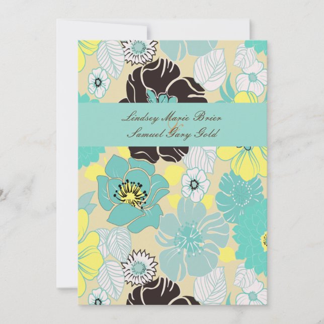 Invitaciones de matrimonio ~ florals azules amapol (Anverso)