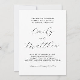 Invitaciones de matrimonio formal y elegante