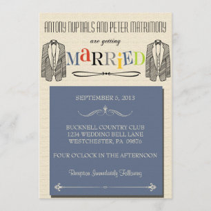 Invitaciones de matrimonio gay de fuentes extravag