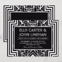 Invitaciones de matrimonio geométrico negro