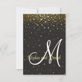 Invitaciones de matrimonio| Gold Glam Confetti RSV