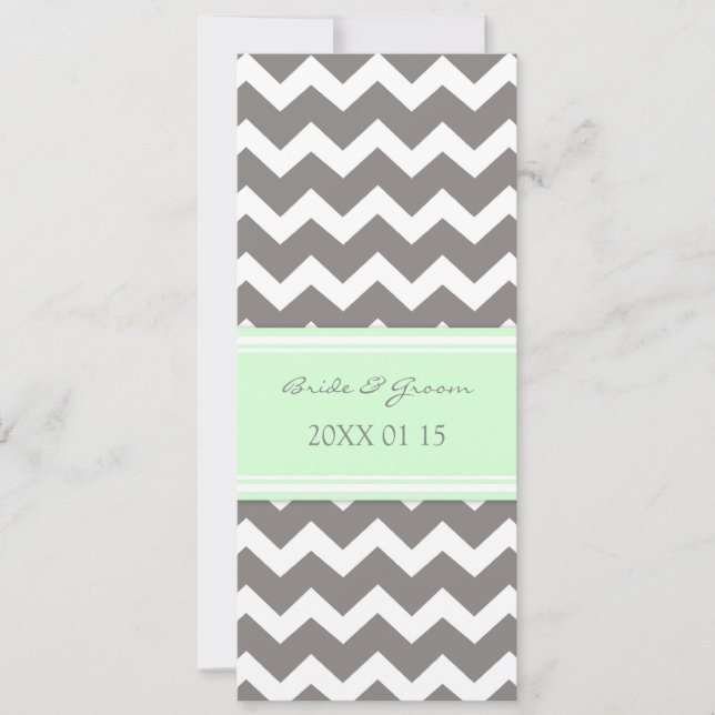 Invitaciones de matrimonio Gray Mint Chevron (Anverso)