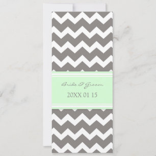 Invitaciones de matrimonio Gray Mint Chevron