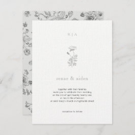 Invitaciones de matrimonio mínimo, Boda botánico