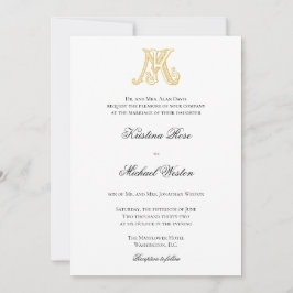 Invitaciones de matrimonio Monograma KM o Monogram