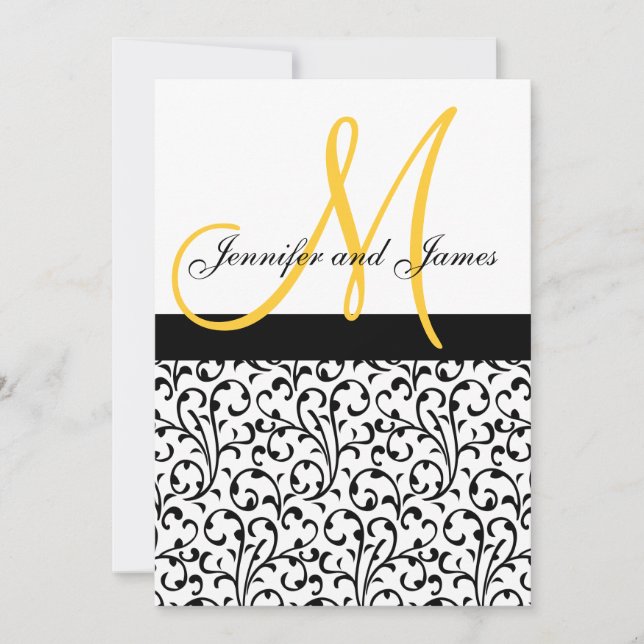 Invitaciones de matrimonio Nombres de monogramas a (Anverso)