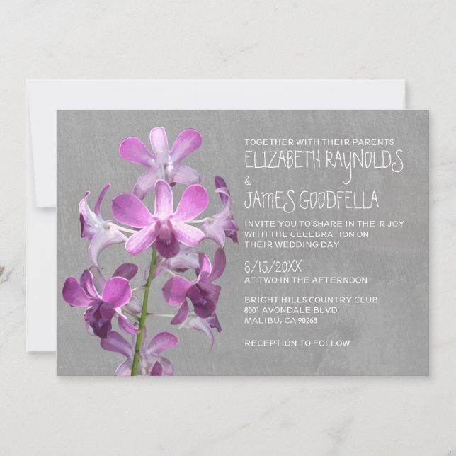 Invitaciones de matrimonio orquídea (Anverso)
