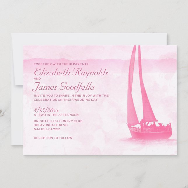 Invitaciones de matrimonio para barcos extravagant (Anverso)