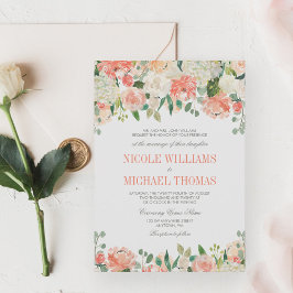 Invitaciones de matrimonio para las flores de colo