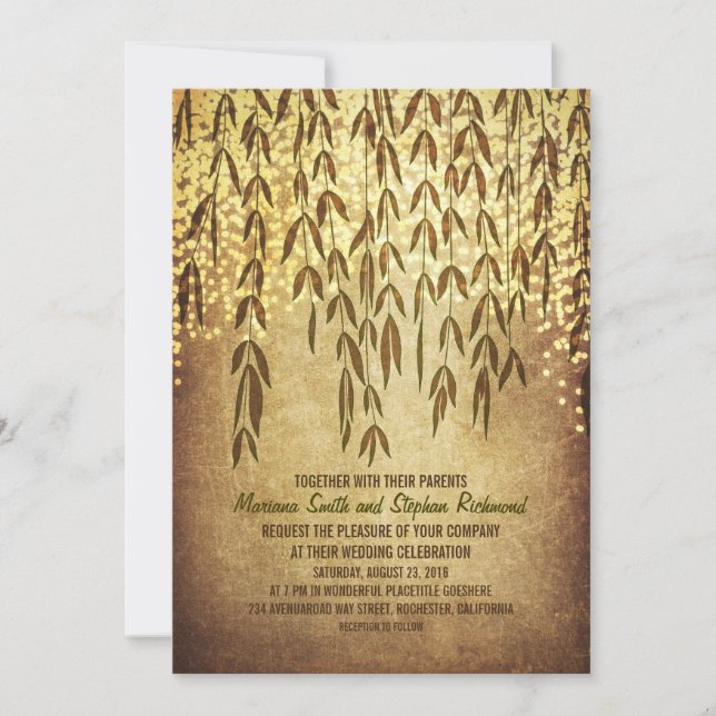 Invitaciones de matrimonio para las luces de caden (Anverso)