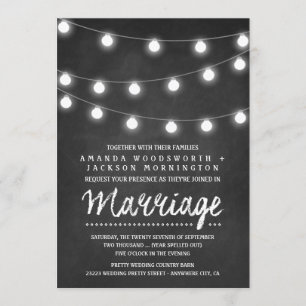 Invitaciones de matrimonio para las luces de caden