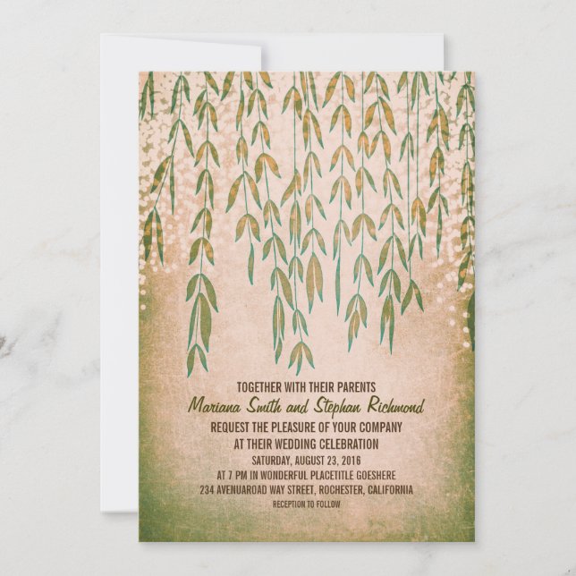 Invitaciones de matrimonio para las luces de caden (Anverso)