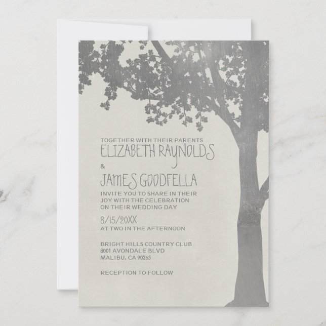 Invitaciones de matrimonio para las ramas de árbol (Anverso)