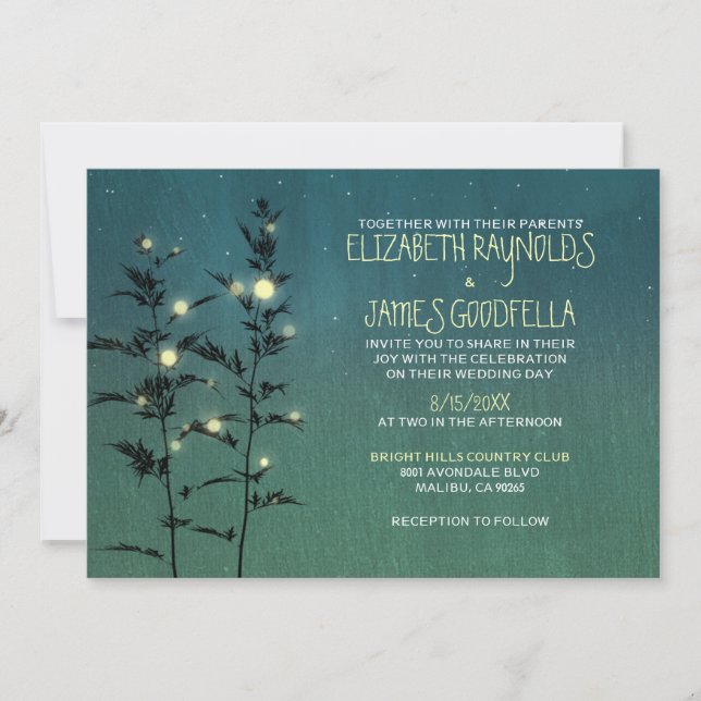 Invitaciones de matrimonio para luces de jardín an (Anverso)