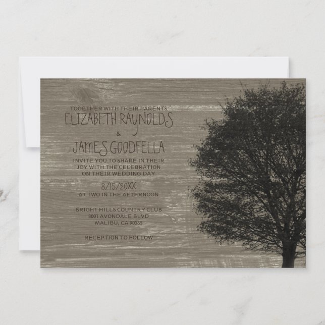Invitaciones de matrimonio para ramas de árbol de  (Anverso)