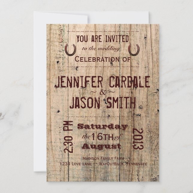 Invitaciones de matrimonio para tipografía de made (Anverso)